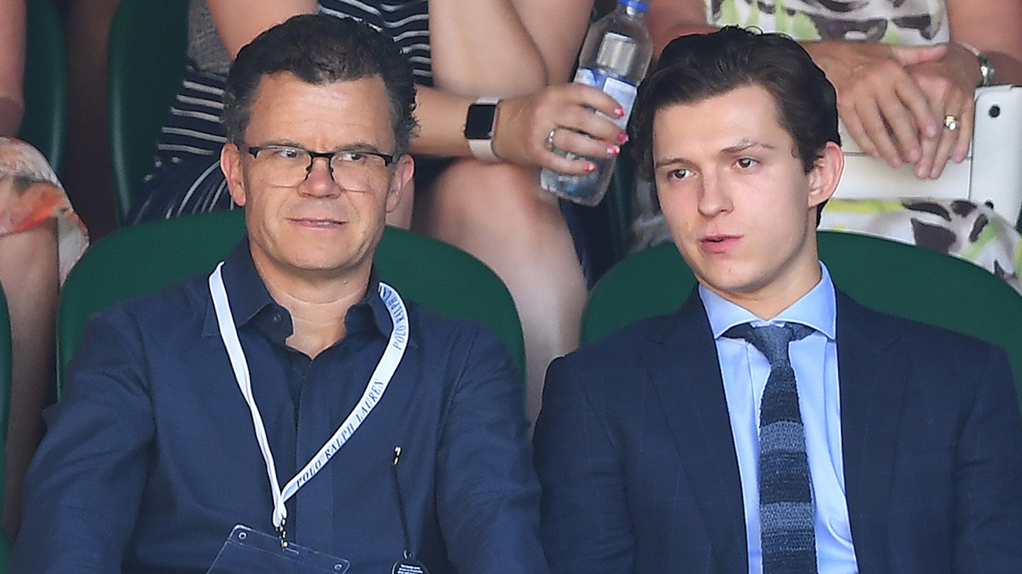 Tom and his dad Dominic at Wimbledon 2018