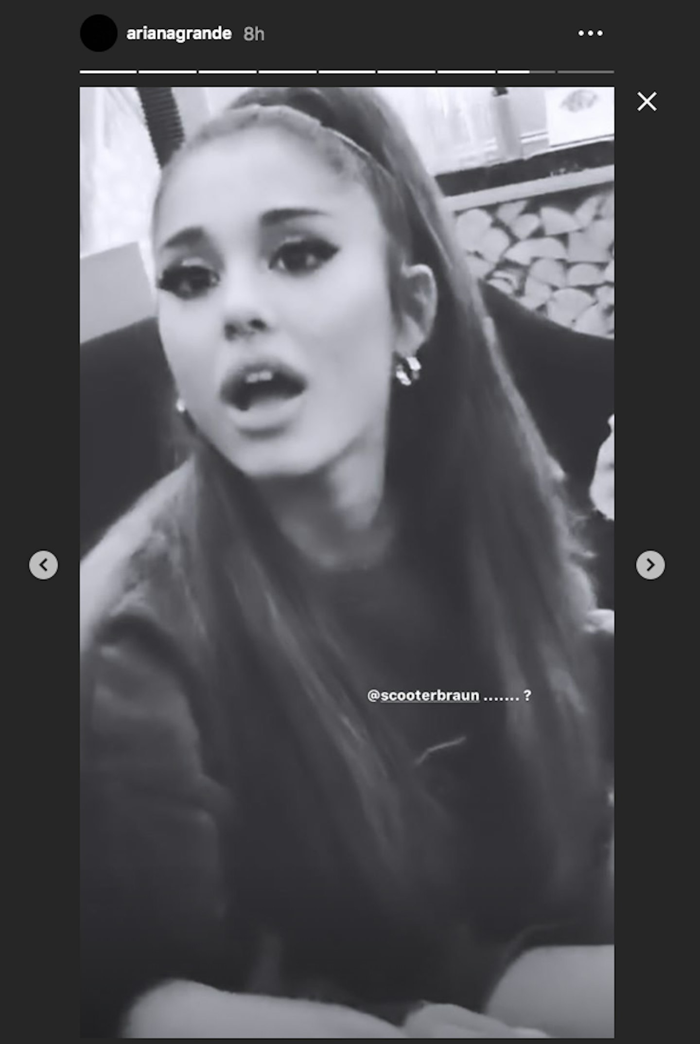 Ariana Grande Instagram Story
