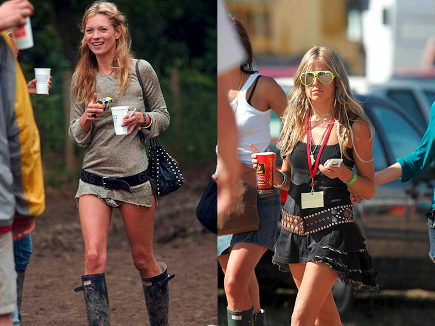 Kate Moss and Sienna Miller in very similar festival outfits 