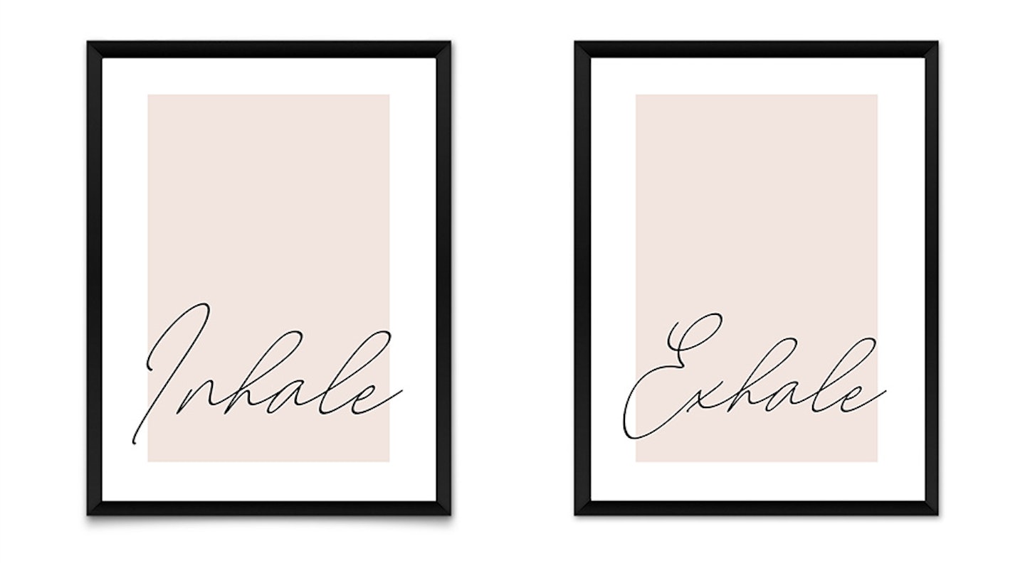 Inhale Exhale Blush Pink Interior Prints, £7.50