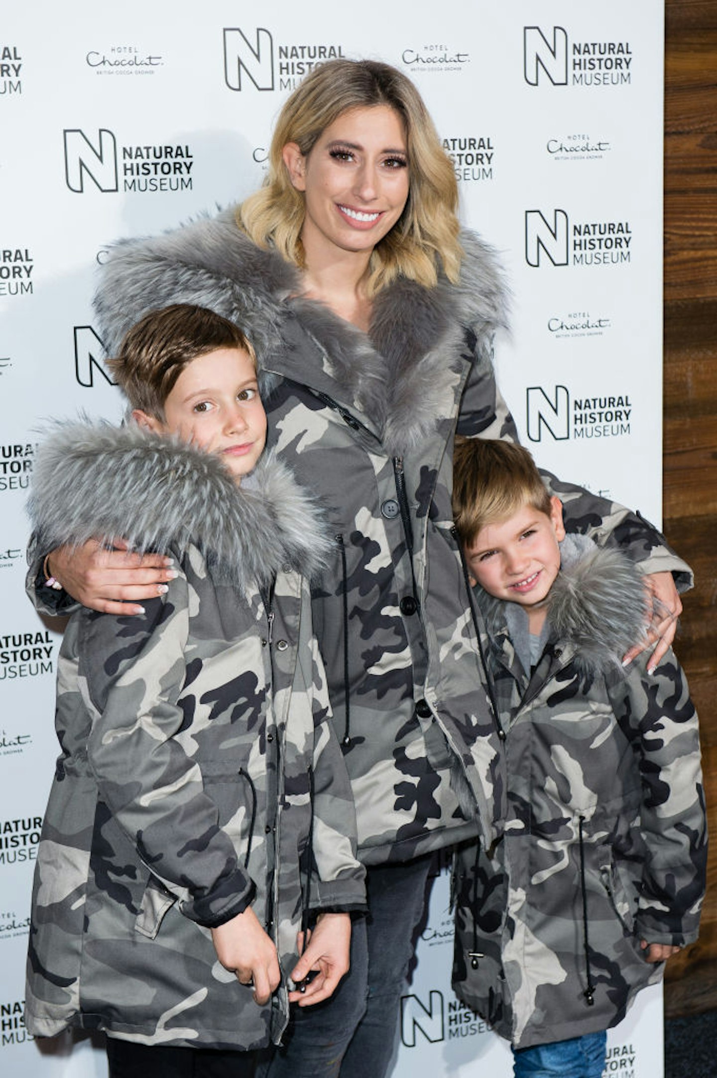 Stacey Solomon with sons Zachary and Leighton