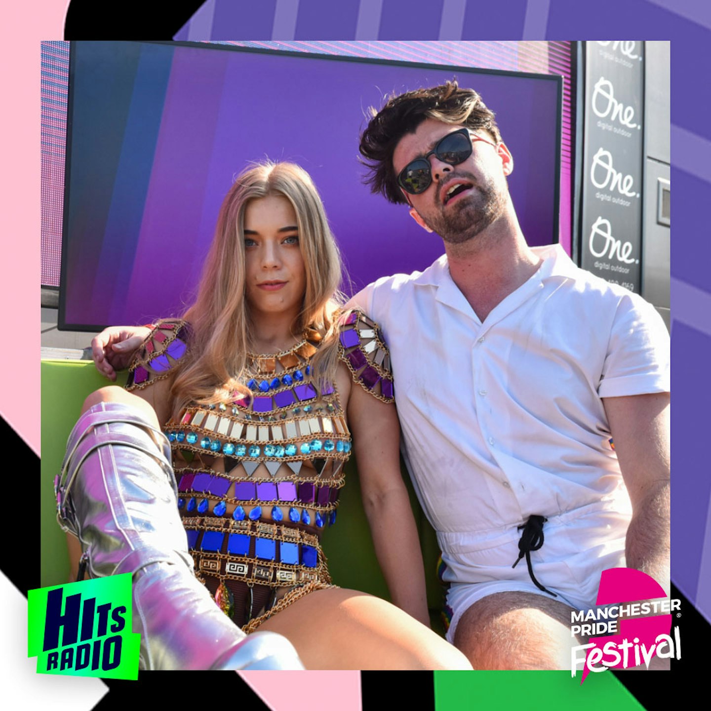 Becky Hill and Jordan Lee backstage at Manchester Pride 2019