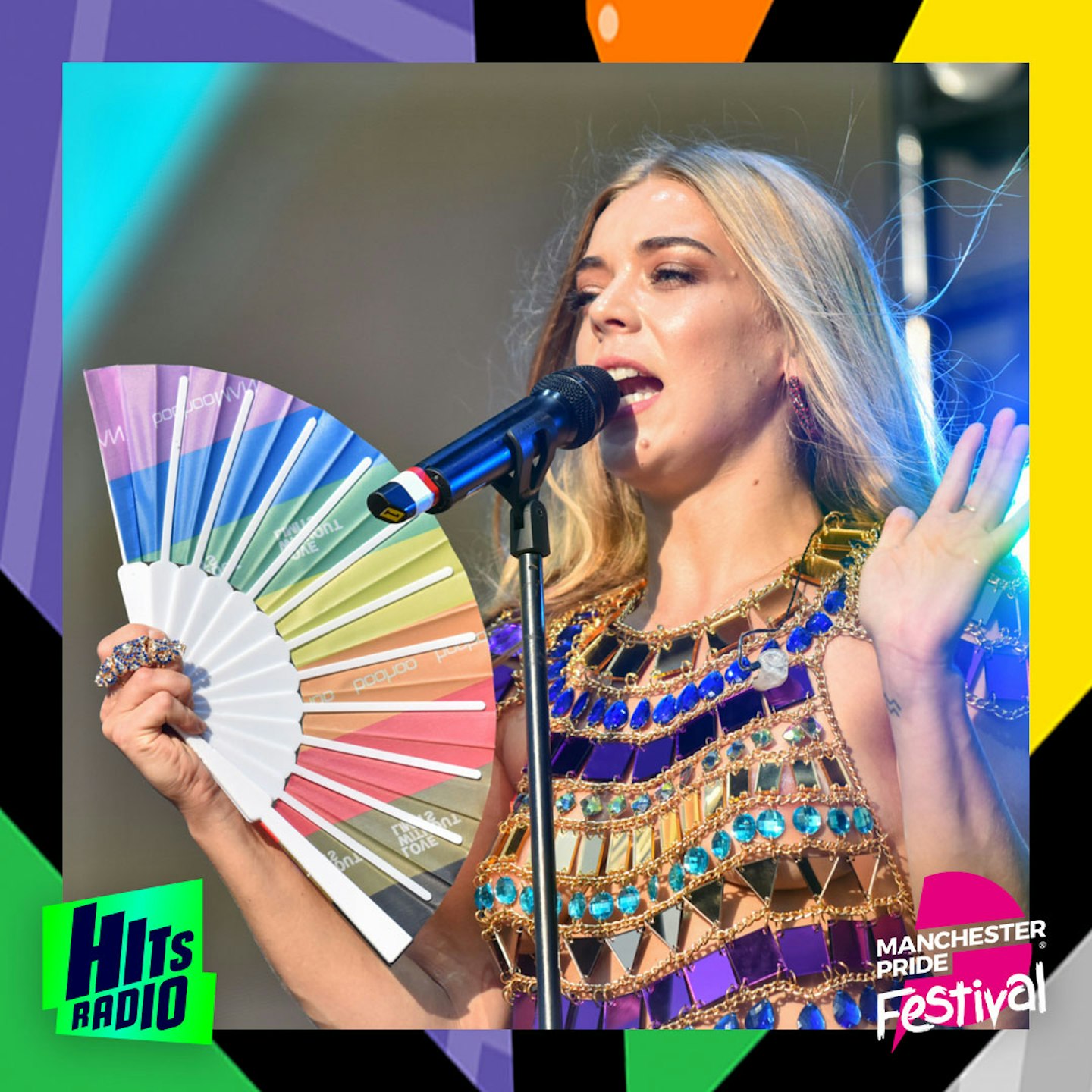 Becky Hill performing at Manchester Pride 2019