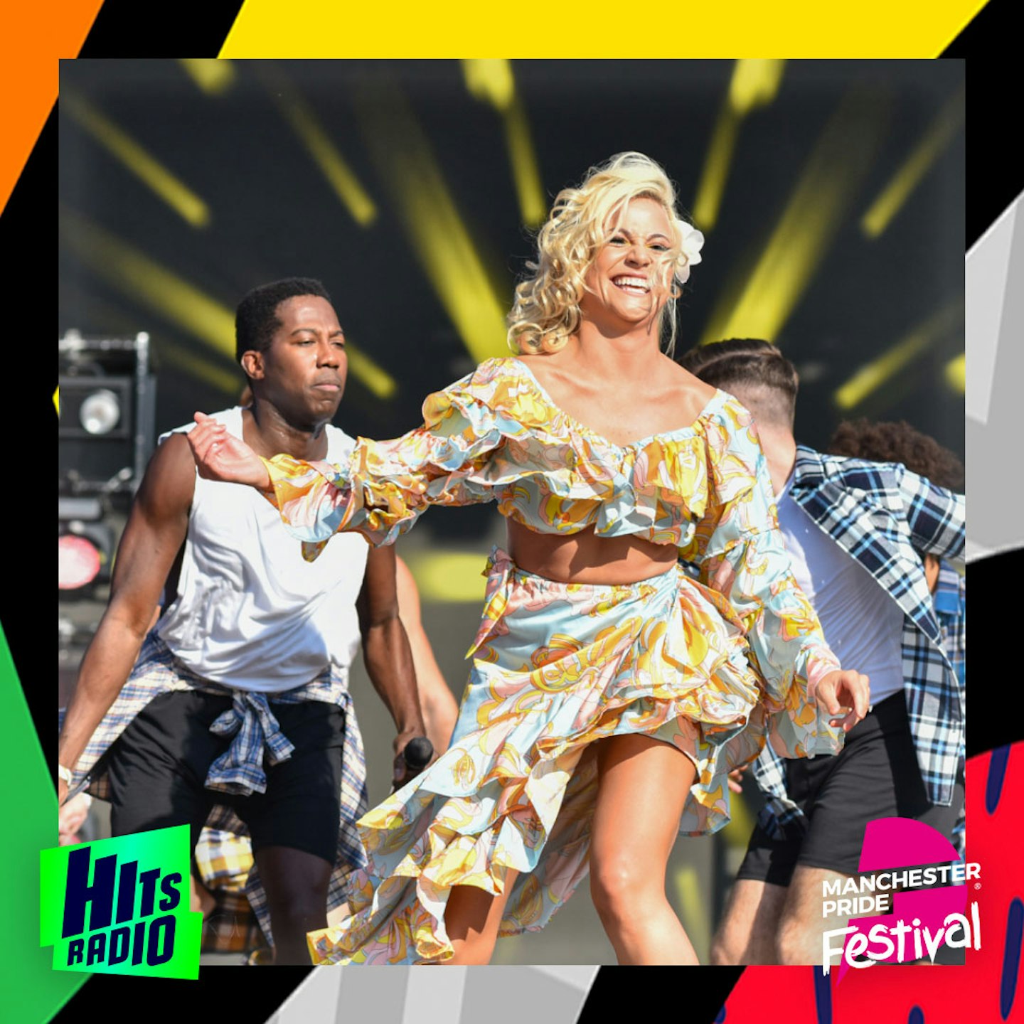 Pixie Lott performing at Manchester Pride 2019