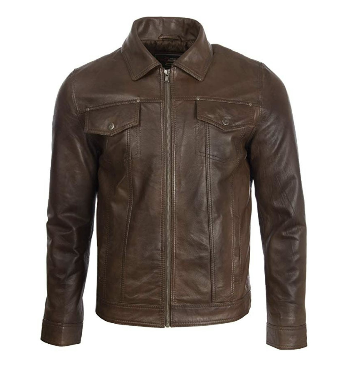 Aviatrix Men's Super-Soft Real Leather Classic Harrington Jacket, £69.99