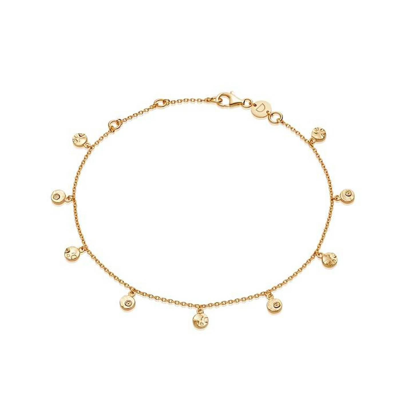 Daisy Jewellery, Shell Charm Anklet, £99