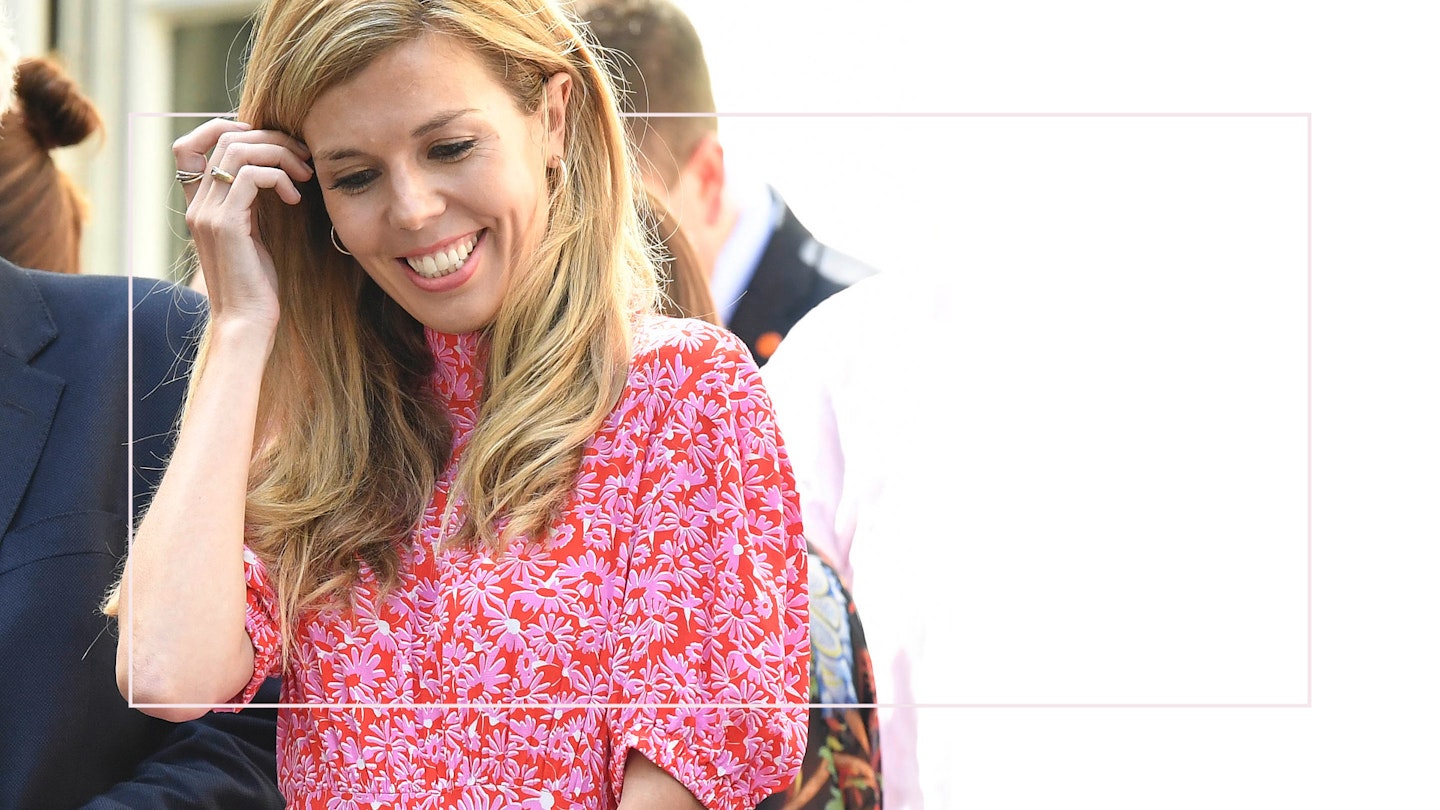 carrie symonds pink dress Boris and Carrie Johnson applauded as they leave Downing Street for final time