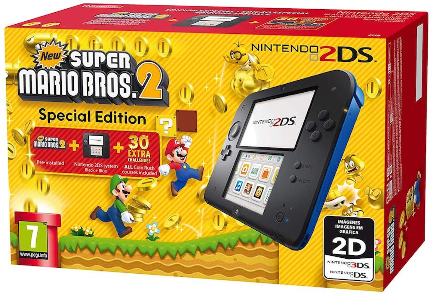 Nintendo Handheld Console 2DS - Black/Blue with New Super Mario Bros 2, £79.99