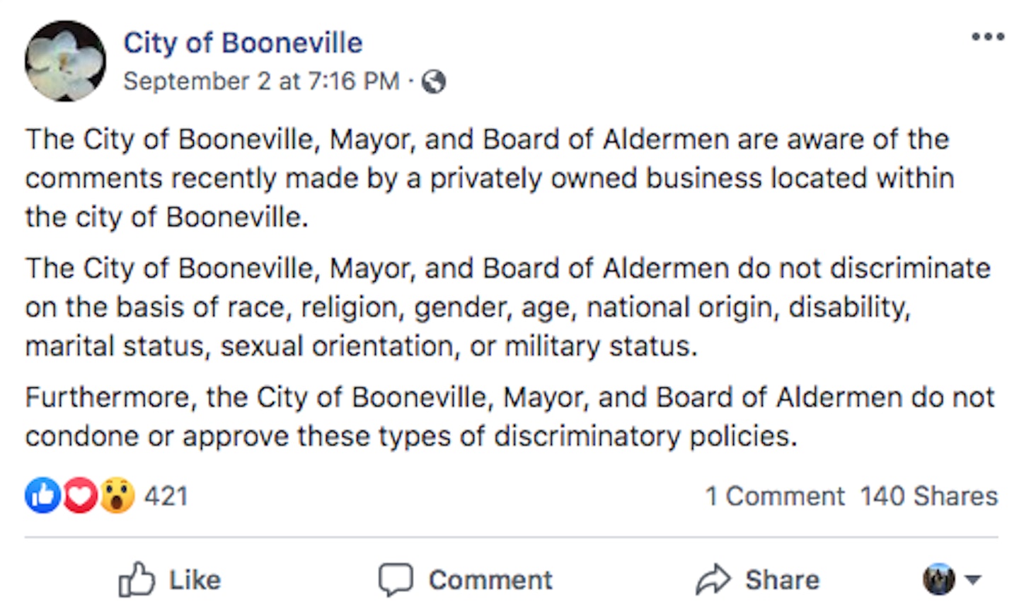 Citty of booneville