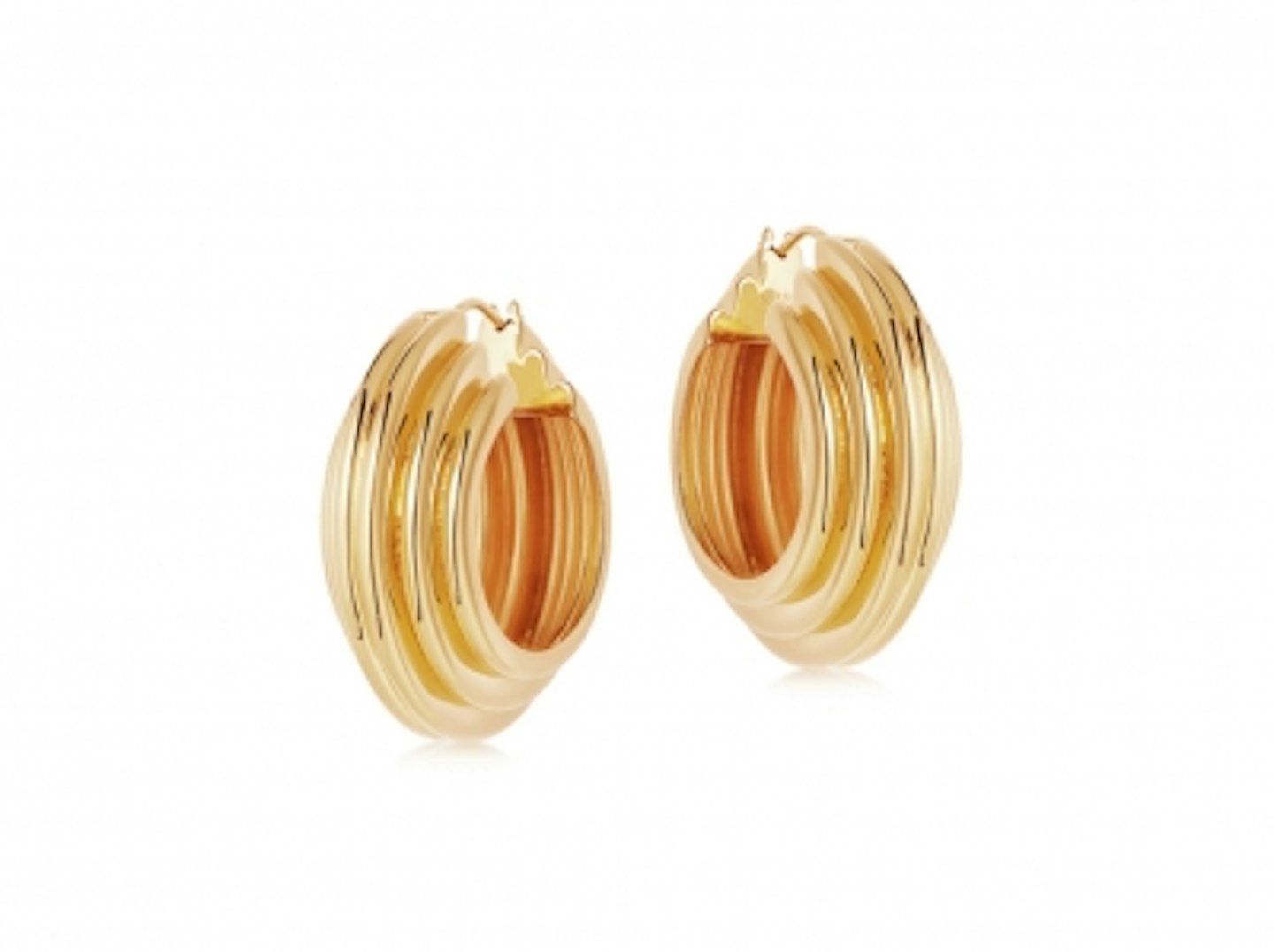 Lucy Williams x Missoma, Gold Large Chunky Ridge Hoops, £129