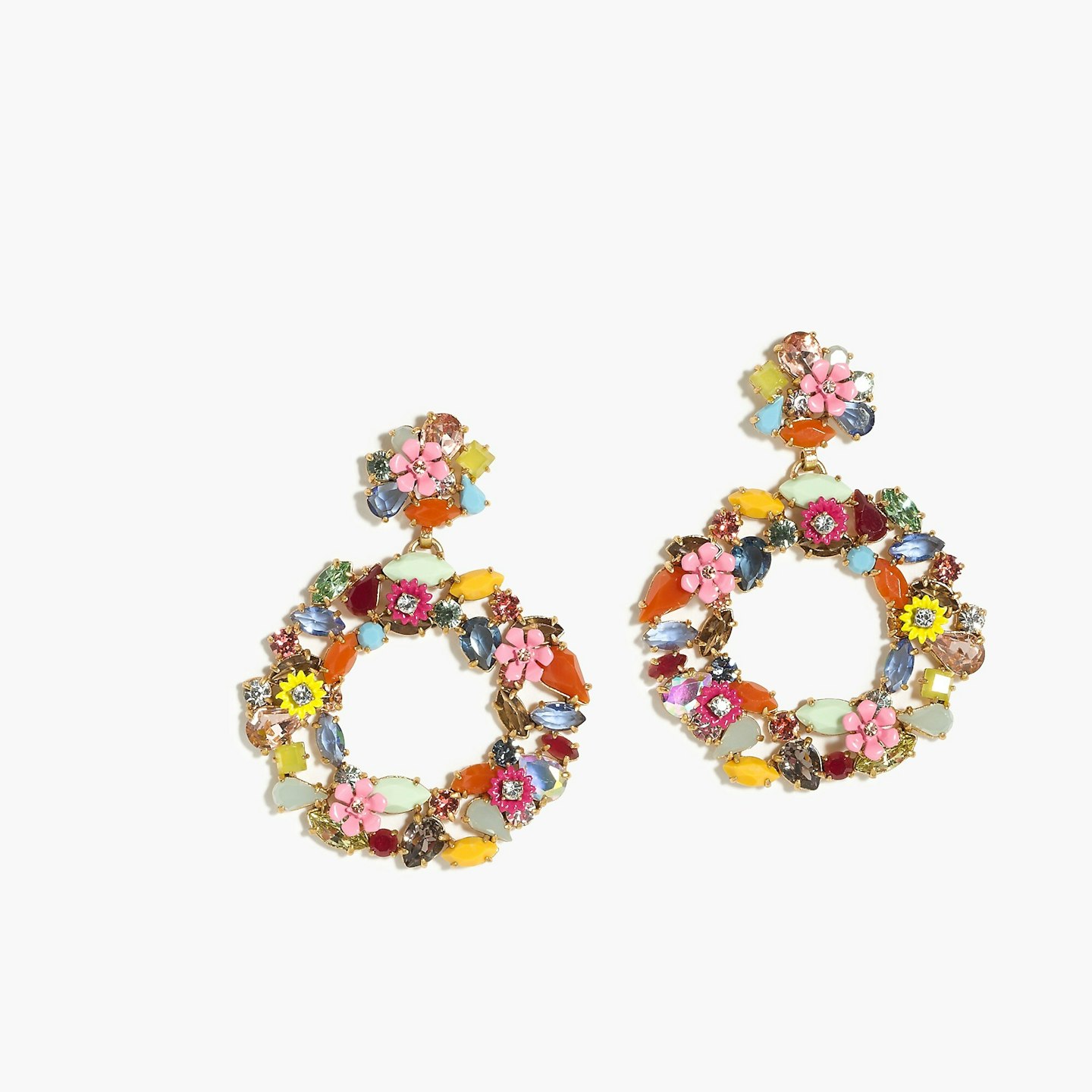 J.Crew, Colourful Floral Hoop Earrings, £73