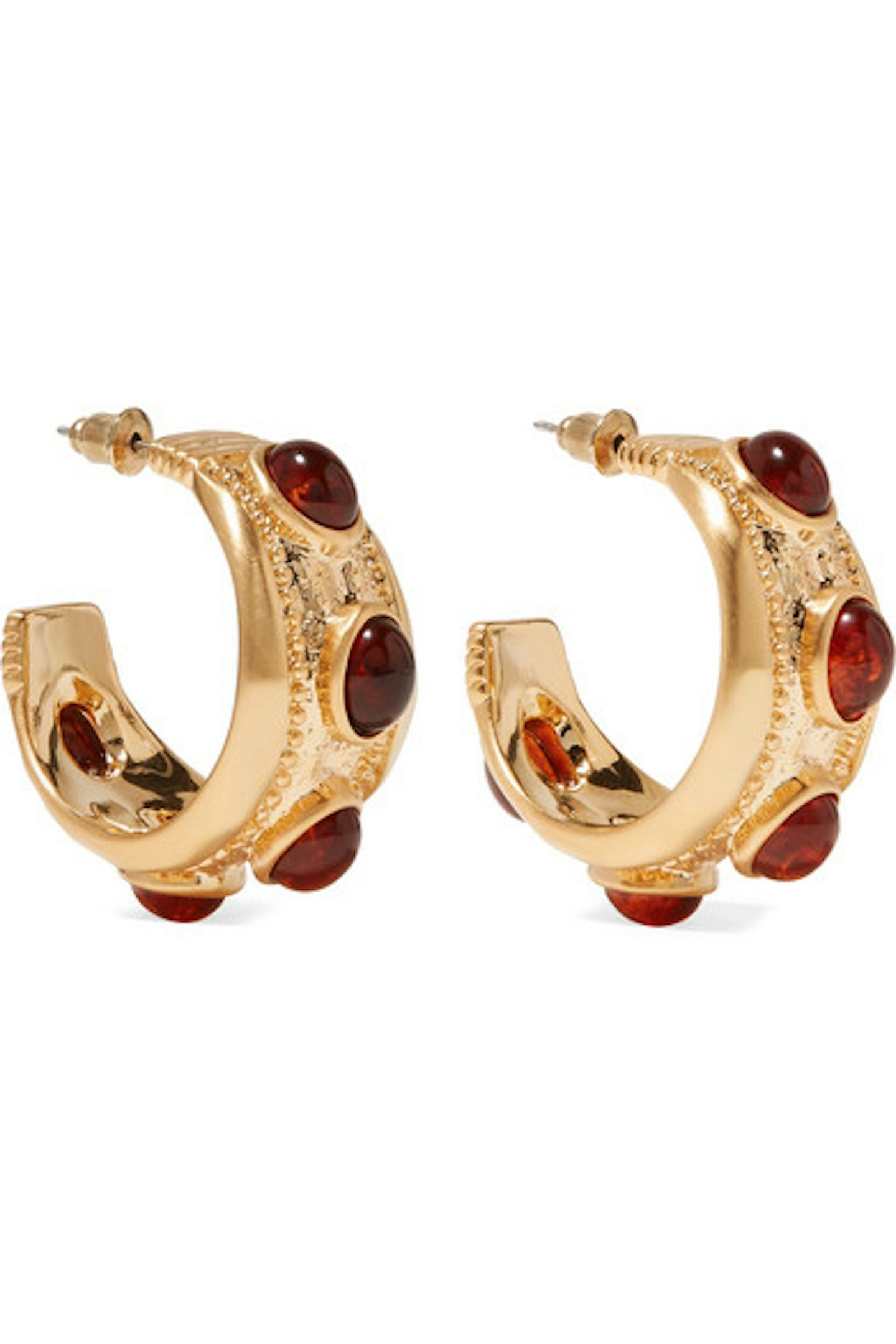 Kenneth Jay Lane, Gold Plated Hoop Earrings, £65