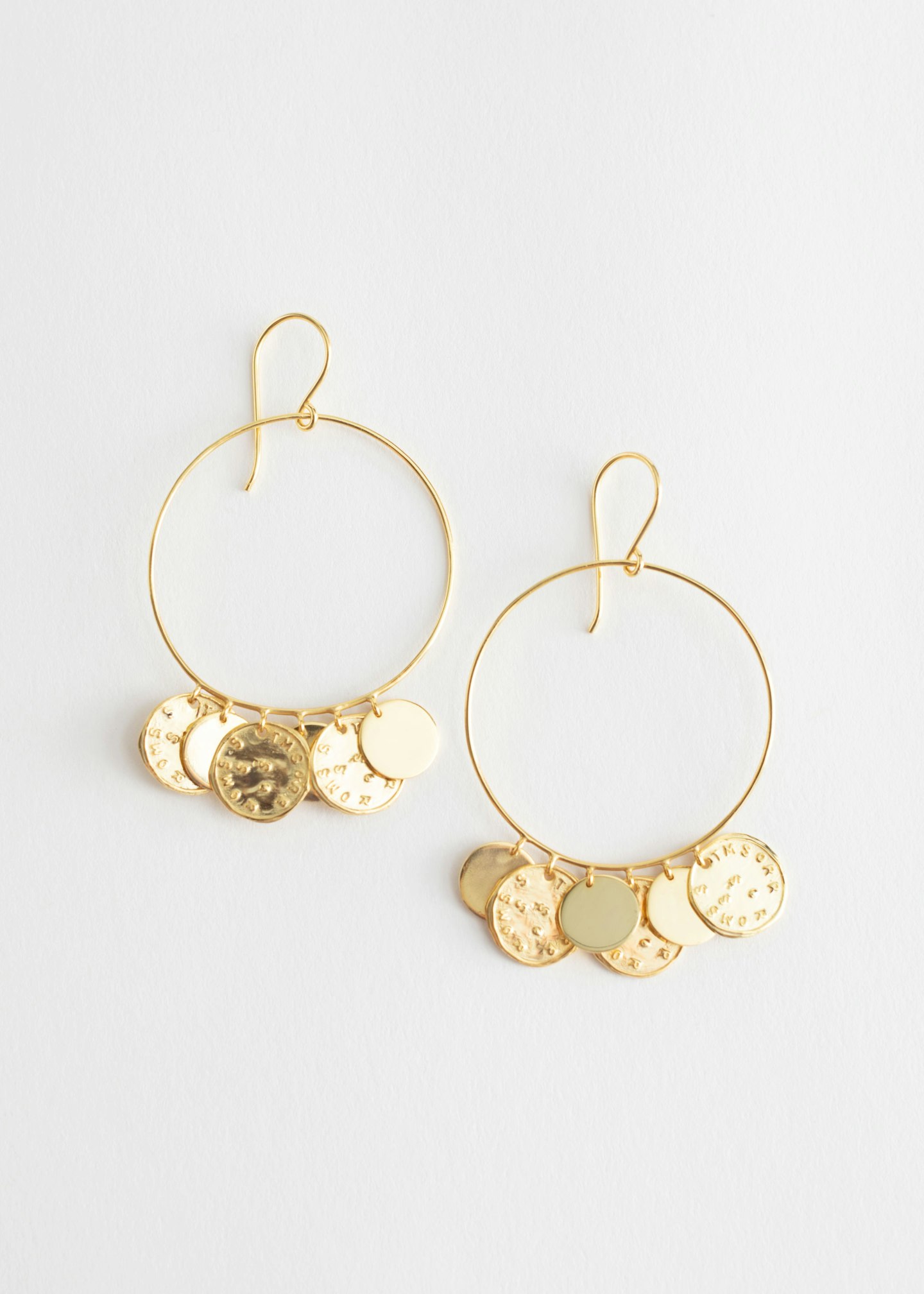 & Other Stories, Hammered Coin Hoop Earrings, £17