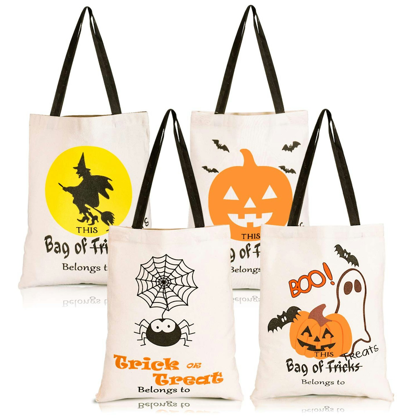 Whaline Four Pack Halloween Tote Bags