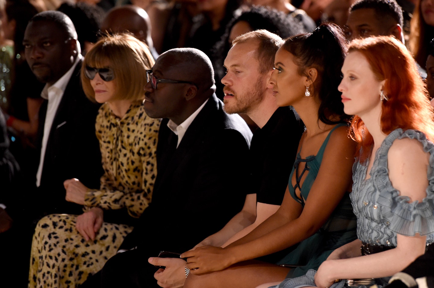 Anna Wintour, Edward Enninful and Maya Jama were among the guests on the front row