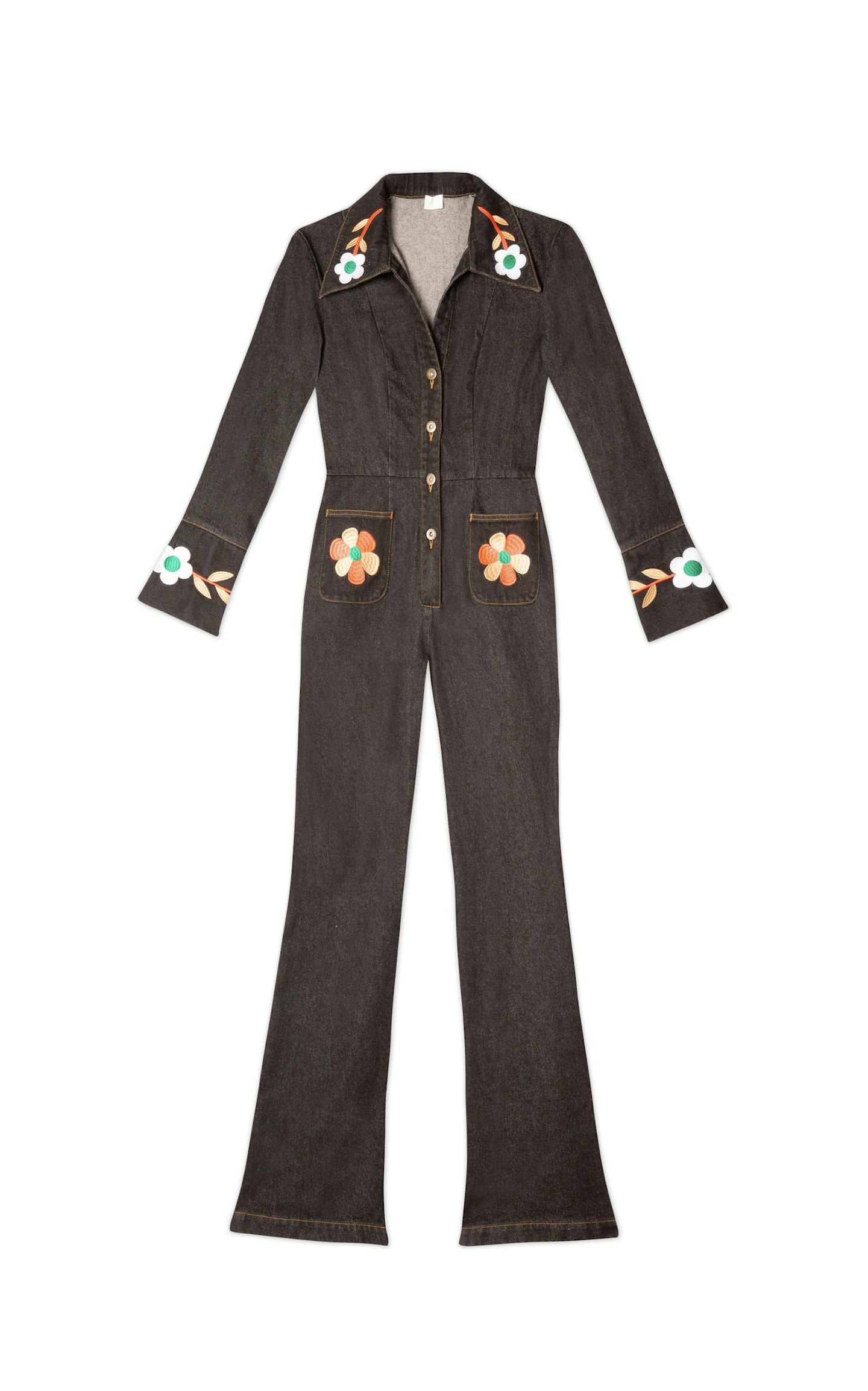 Denim Embroidered Jumpsuit, £345