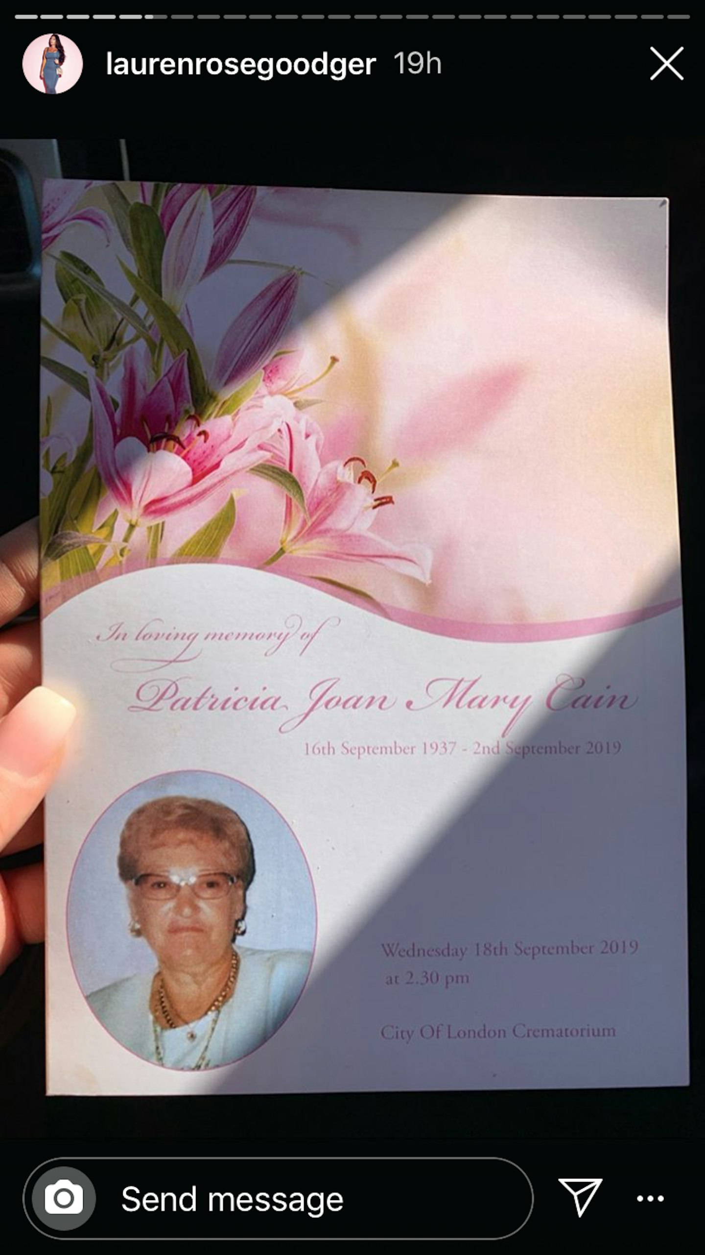 lauren goodger nan funeral