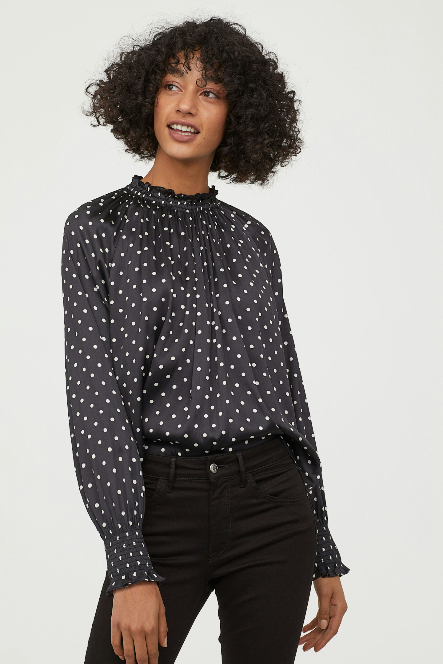 H&M, polka-dot blouse, £17.99