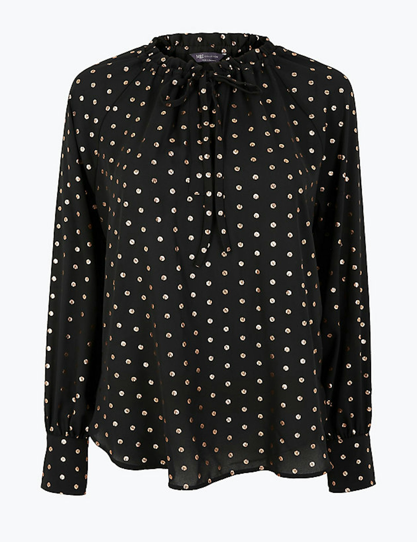 M&S, polka-dot blouse, £29.50