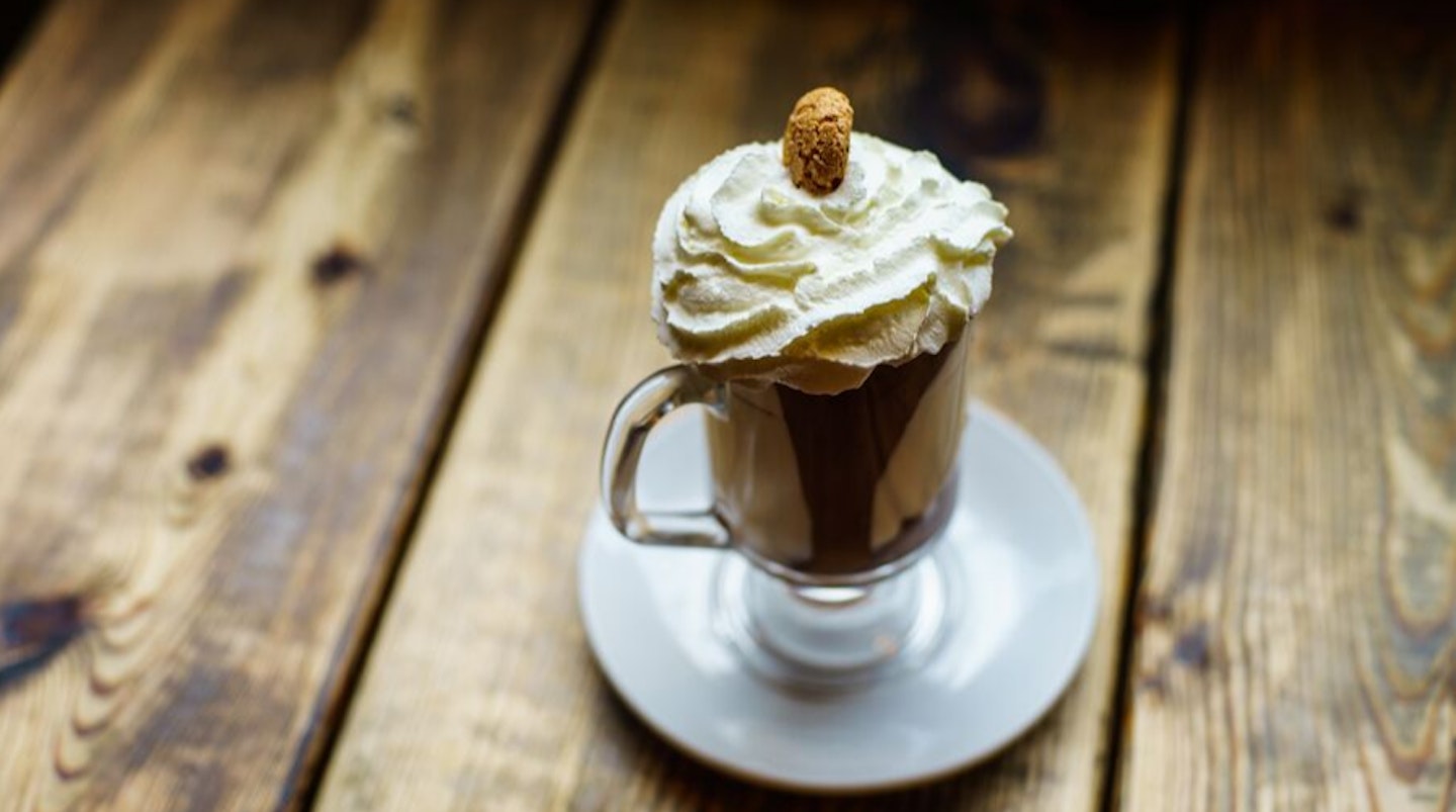 Nutella hot chocolate with whipped cream