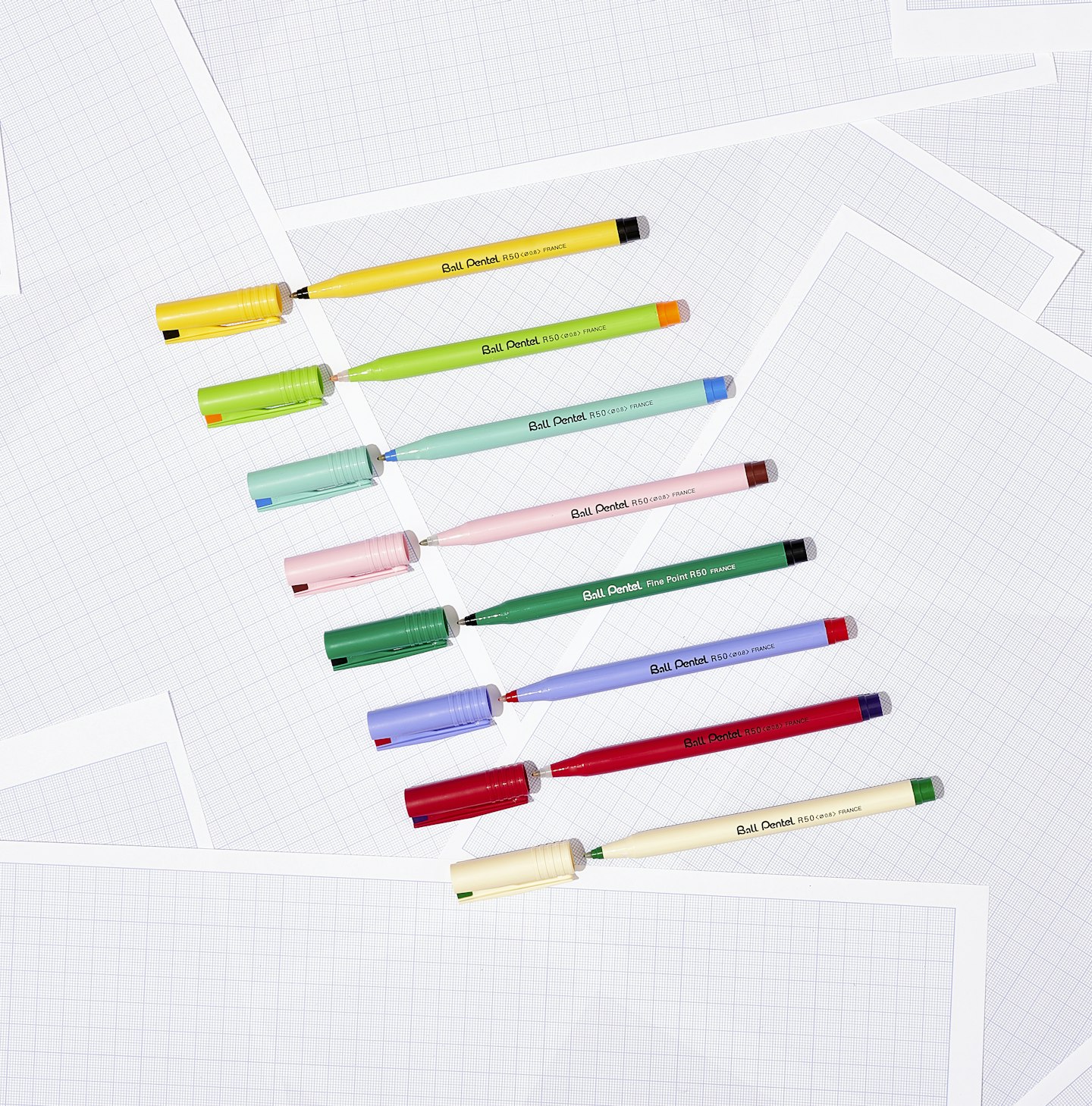 Set of 8 Limited Edition Pentel Ball Rollerballs, from Cult Pens, £8.49