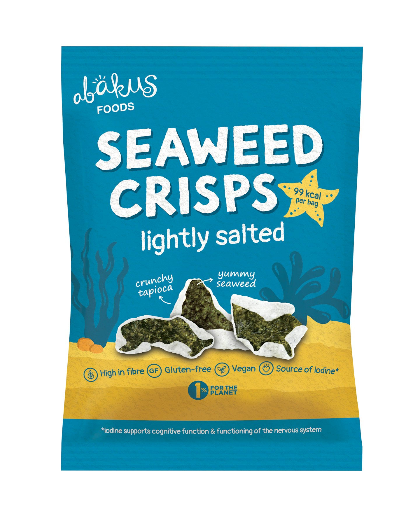 Abakus Foods 12 x Bags Seaweed Crisps, Lightly Salted