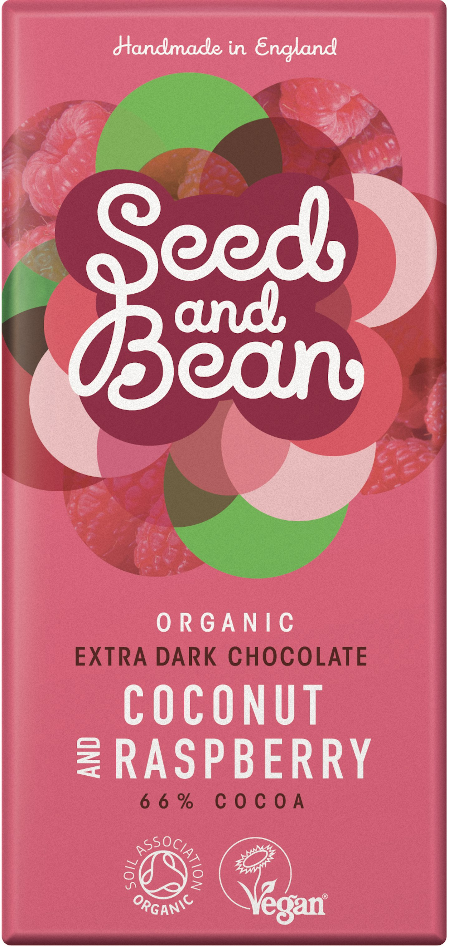 Organic Seed and Bean Coconut and Raspberry Chocolate 85 g (Pack of 4)