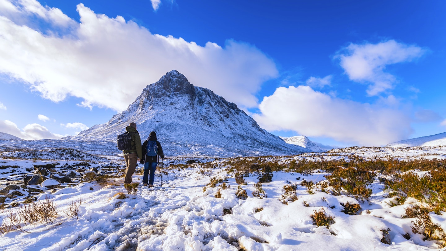 Walking in Scotland during snowy cold weather