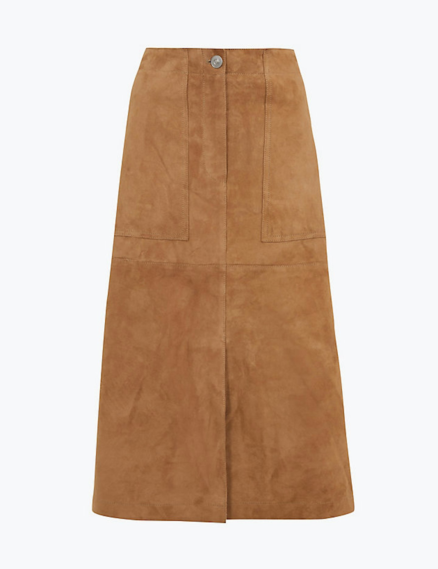 Suede A-Line Midi Skirt, £199