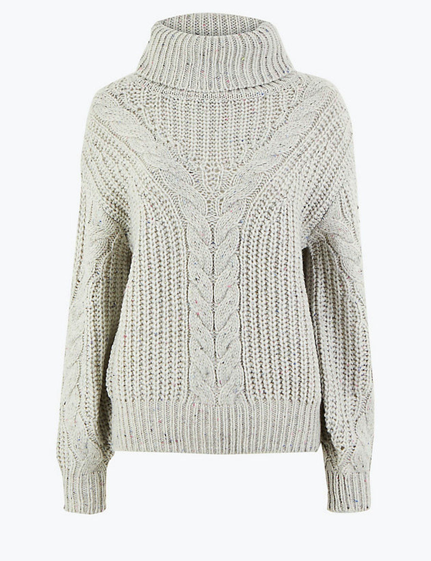 Cable Knit Roll Neck Relaxed Fit Jumper, £39.50