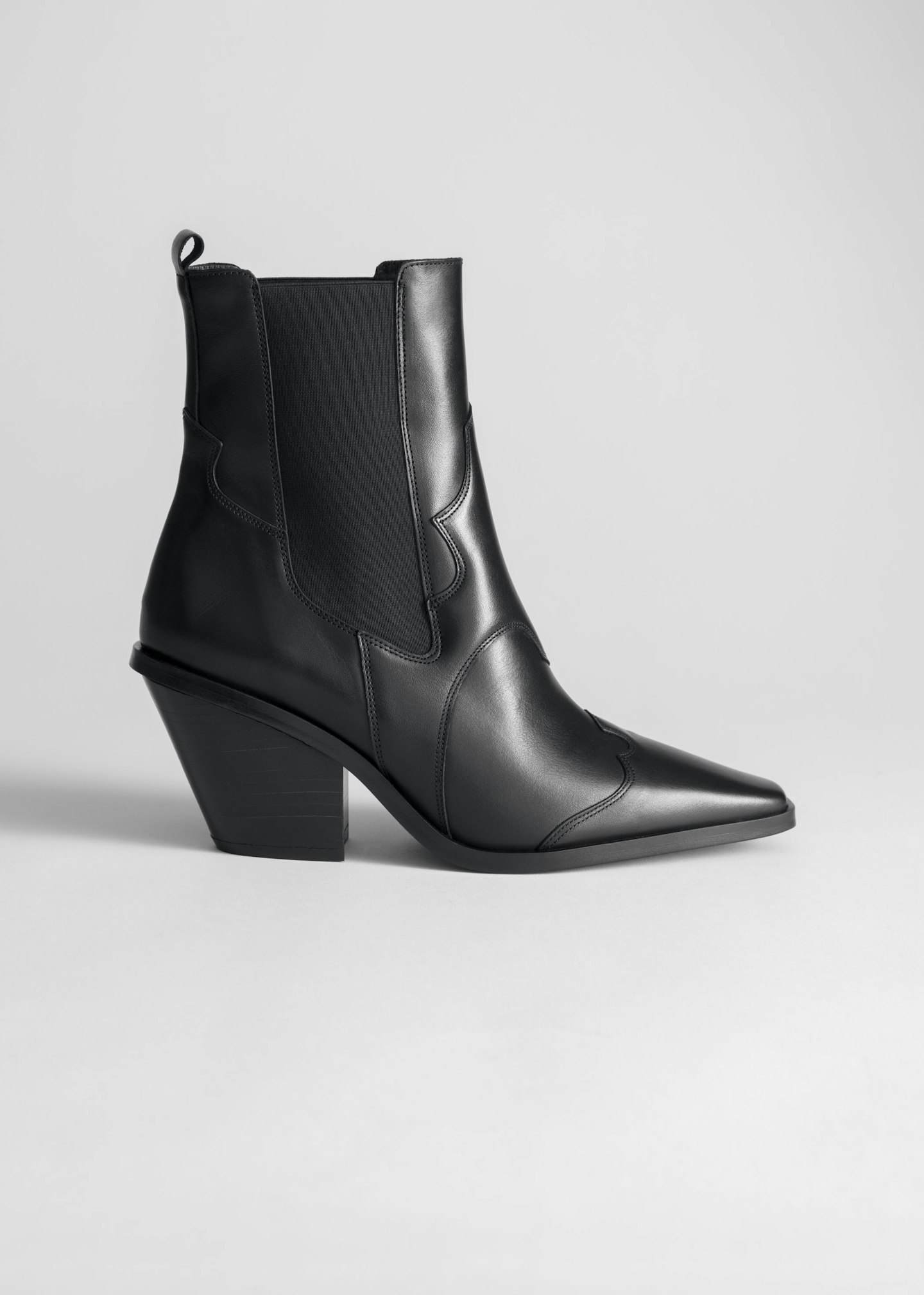 & Other Stories Square Toe Leather Cowboy Boots