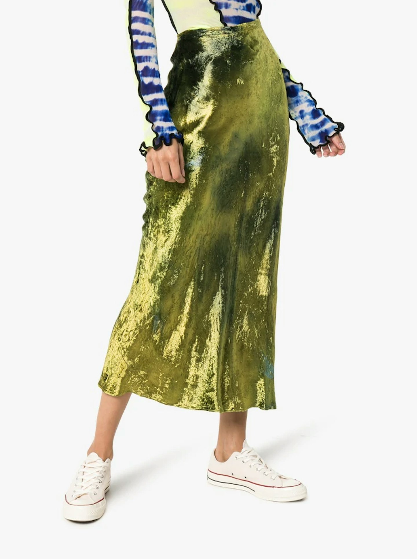 Collina Strada, Velvet Tie-Dye Midi Skirt, £280