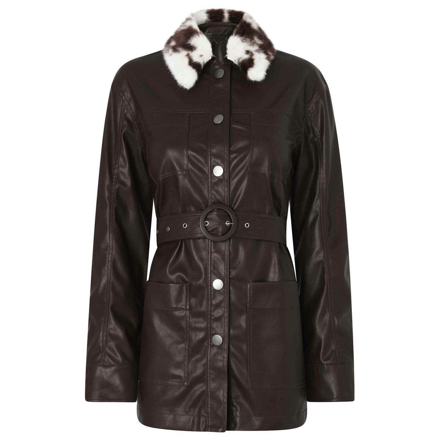 Brown Vegan Leather Jacket, £215
