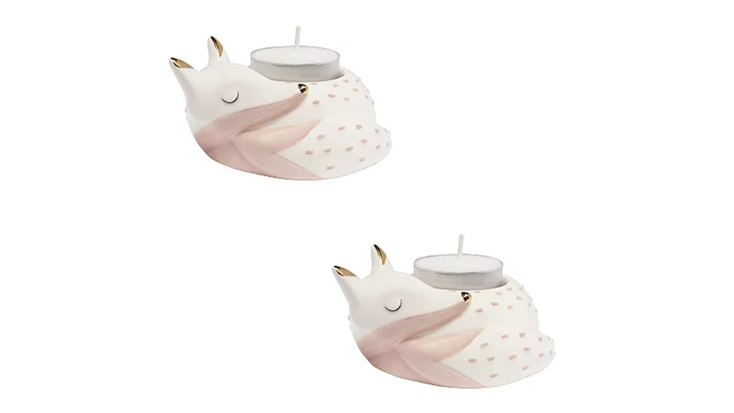 Pink Fox Shaped Tealight Holder, Pack of 2 £6