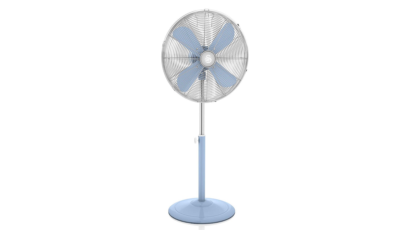 Swan Retro 16-inch Stand Fan, Blue