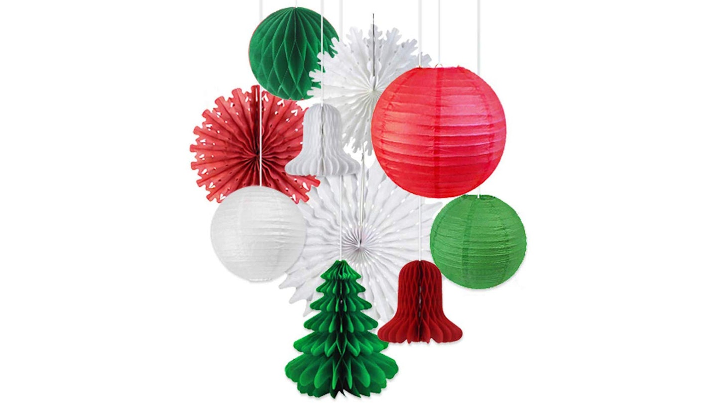 Paper Christmas Lanterns, set of 10