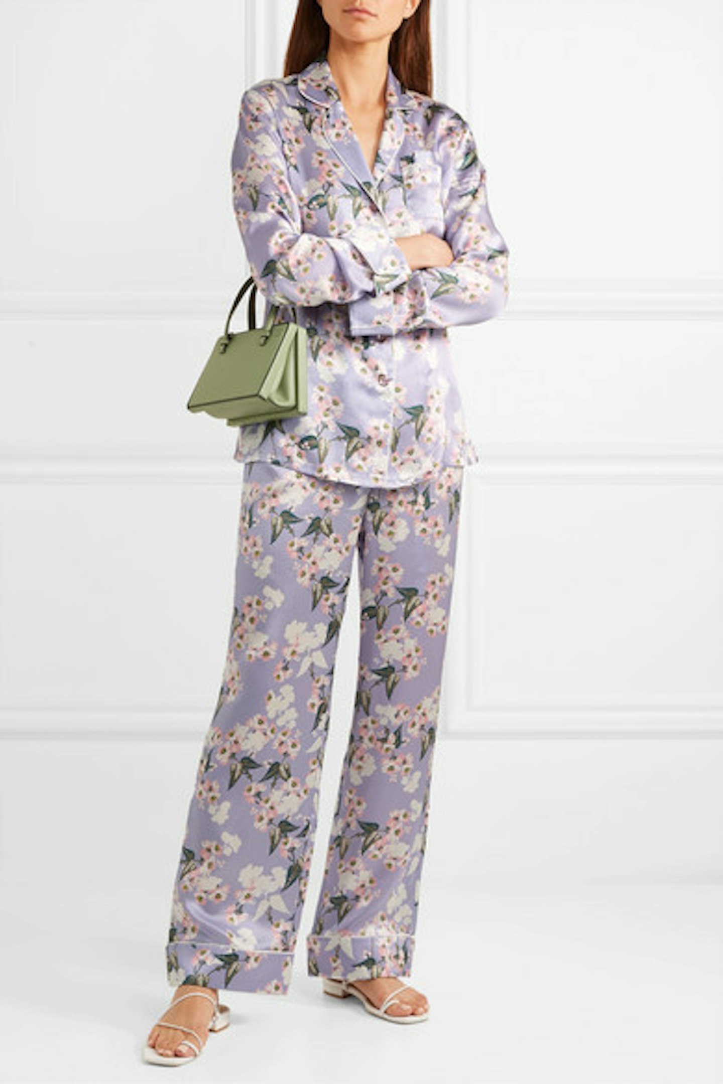 Floral Print Silk-Satin Pyjama Set, £450