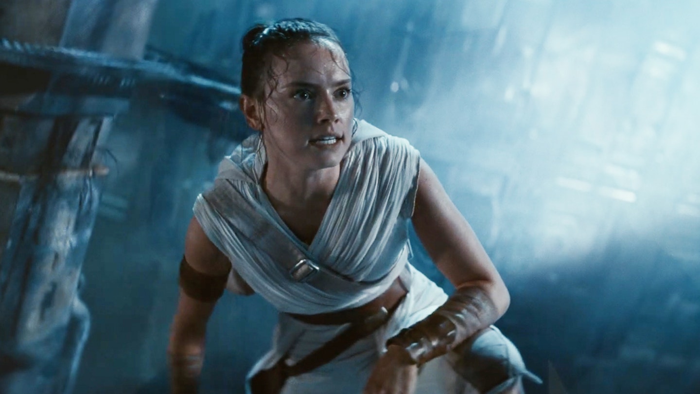 Rey meets Luke Skywalker. Ending scene from Star Wars Episode VII The Force  Awakens