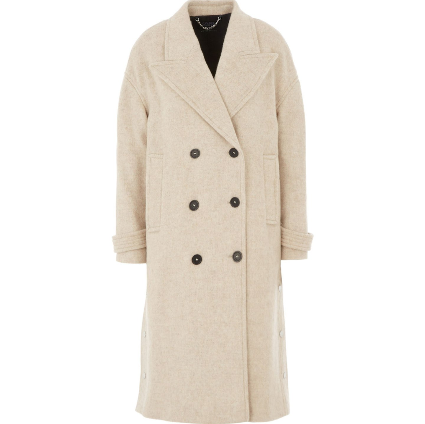 Karl Lagerfeld, Beige Wool Coat, WAS £585 NOW £249.99