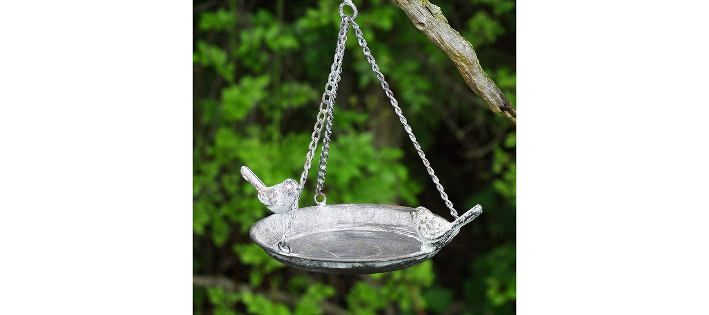 Vintage Metal Hanging Chain Bird Feeder