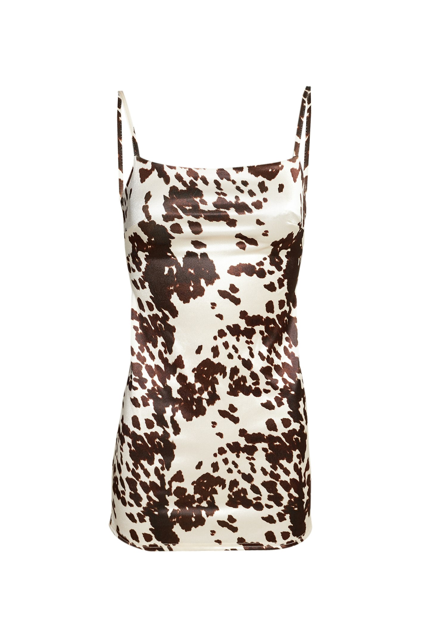 UO Cow Print Sateen Mini Dress