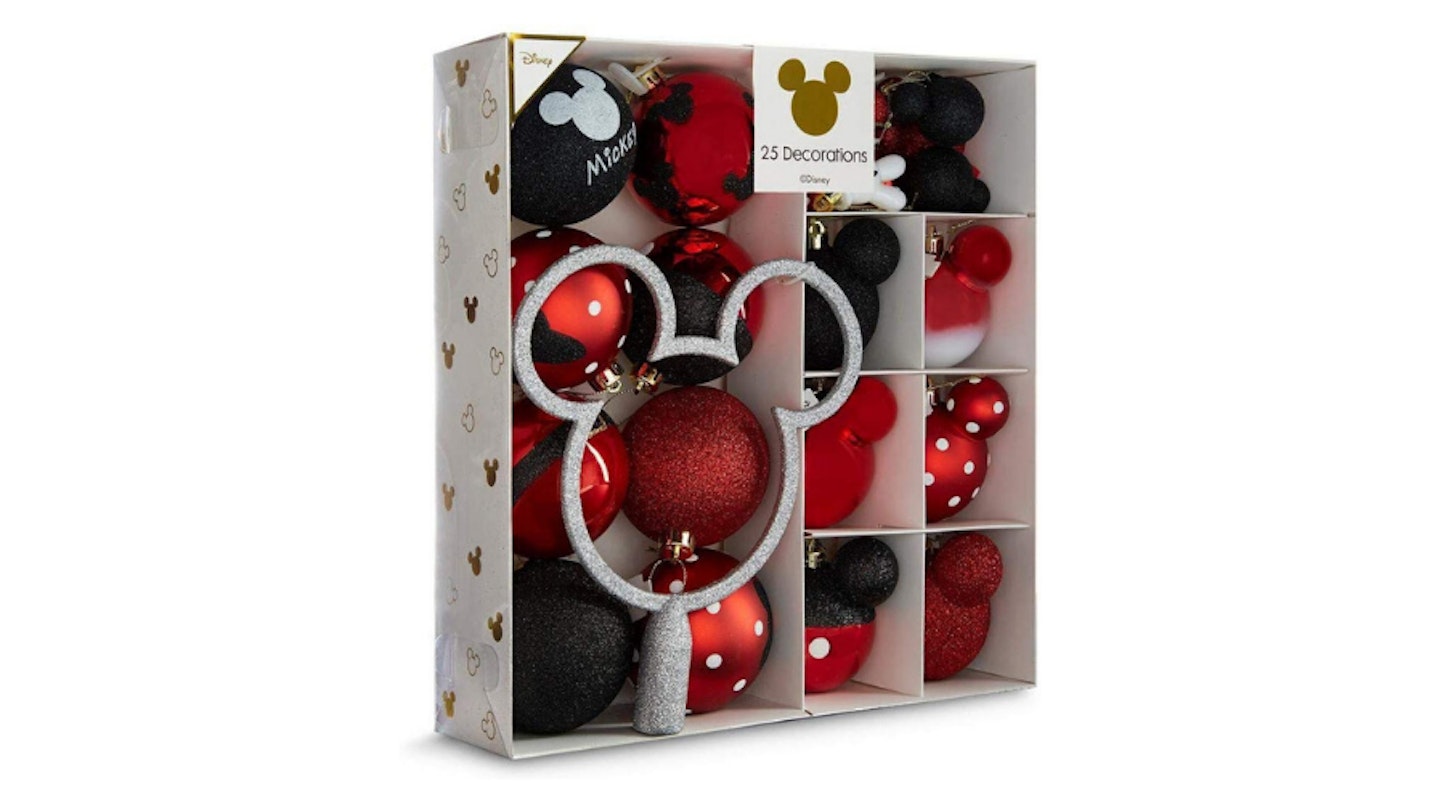 Licensed Disney Mickey Mouse Christmas Decoration Pack Of 25 Baubles