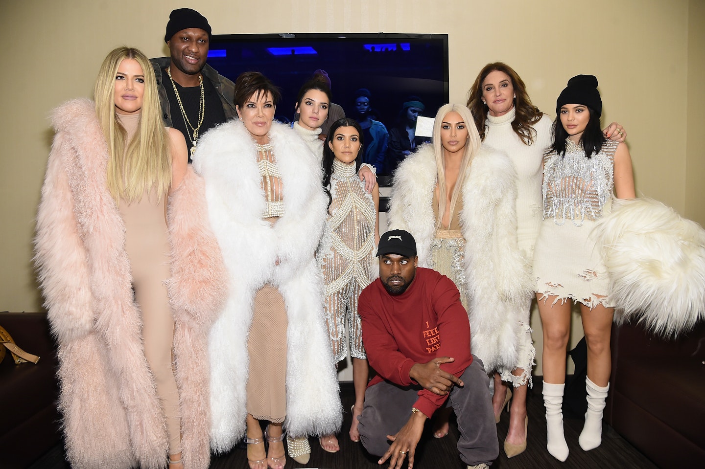 The Kardashian family with Kanye West and Lamar Odom
