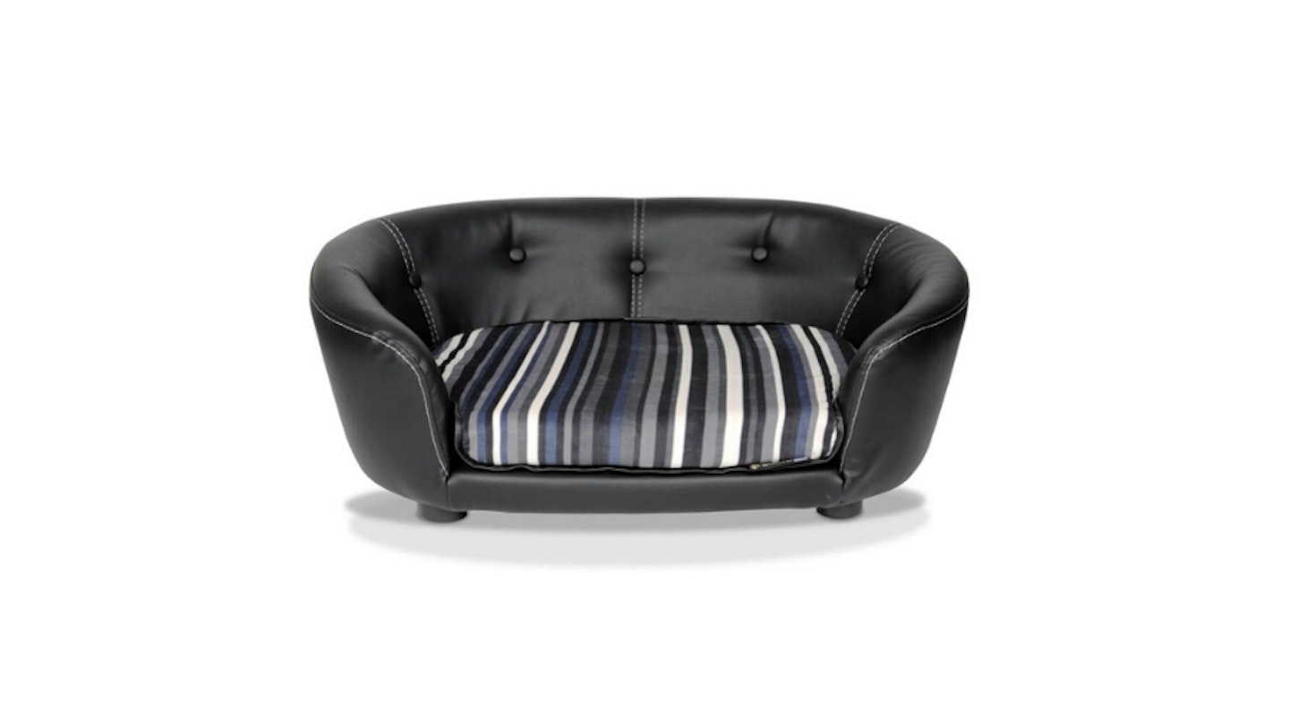 Scruffs Regent Faux Leather Sofa Medium Black Bed, 149
