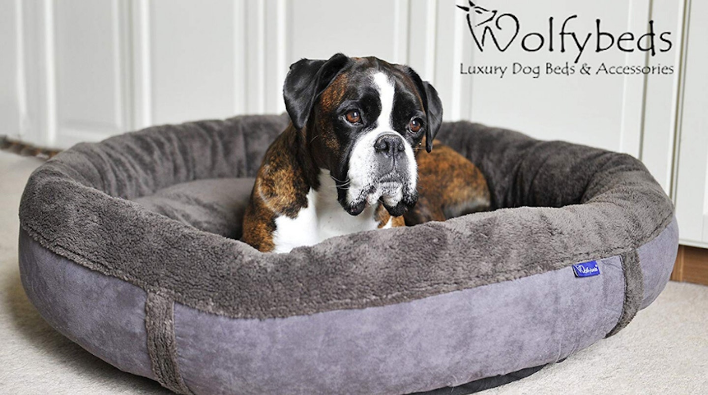 Wolfybeds Large Padded Luxury Fleece Dog Bed, 54.99