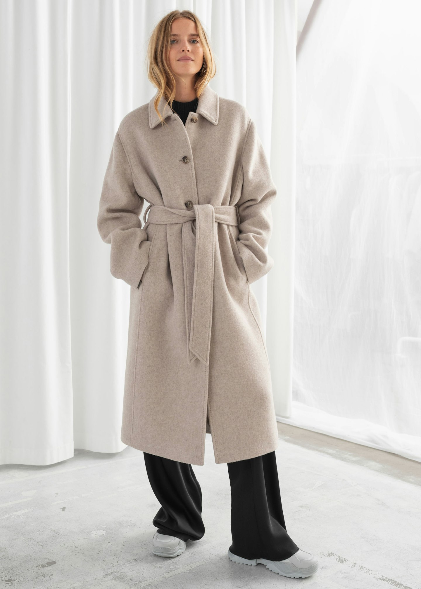 & Other Stories, Wool Blend Oversized Long Coat, £205