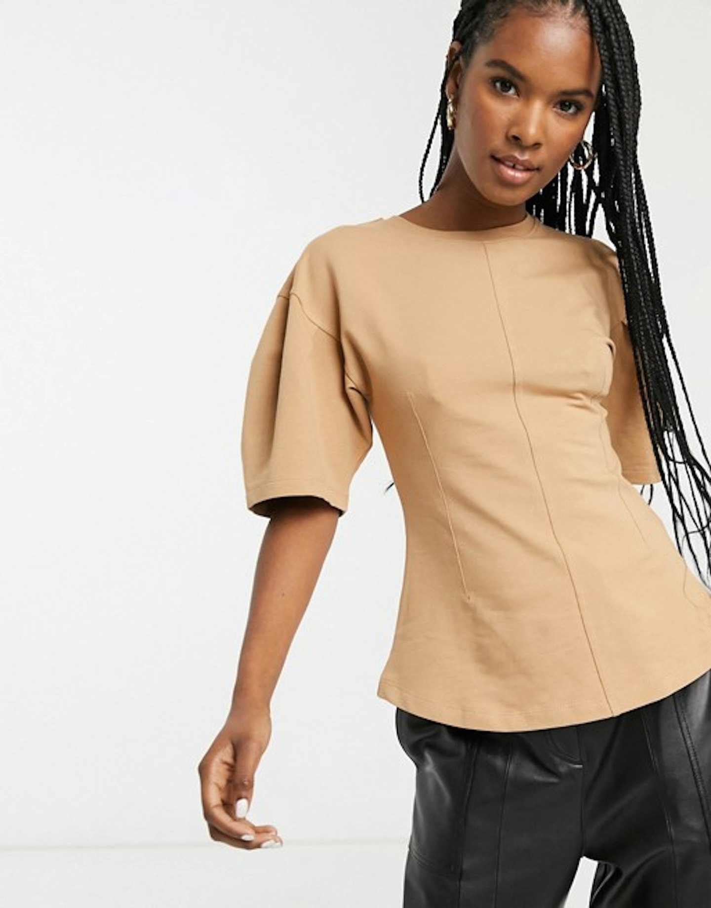 Seam Detail Puff Sleeve T-Shirt, £25