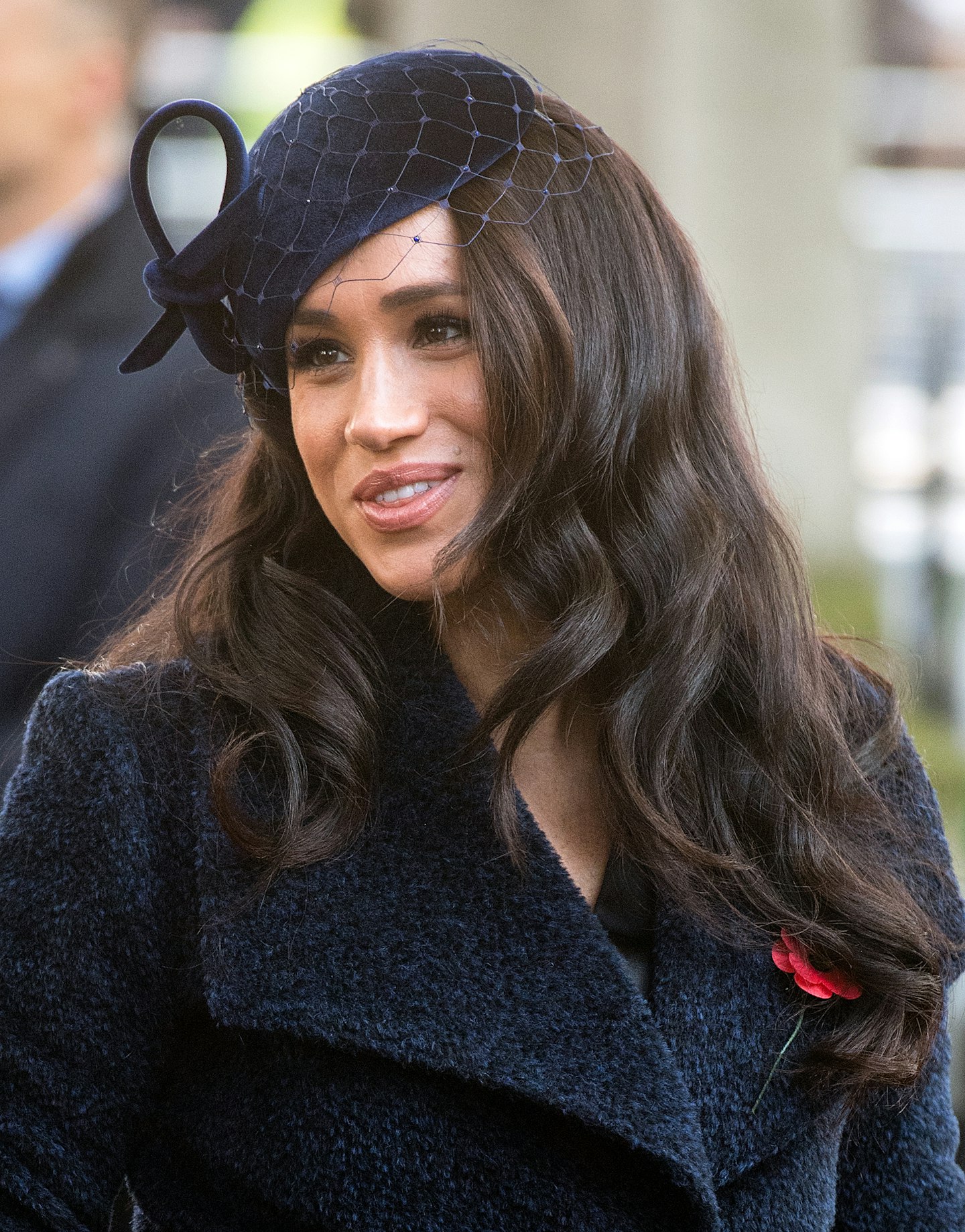 Meghan Markle in Philip Treacy at Westminster Abbey