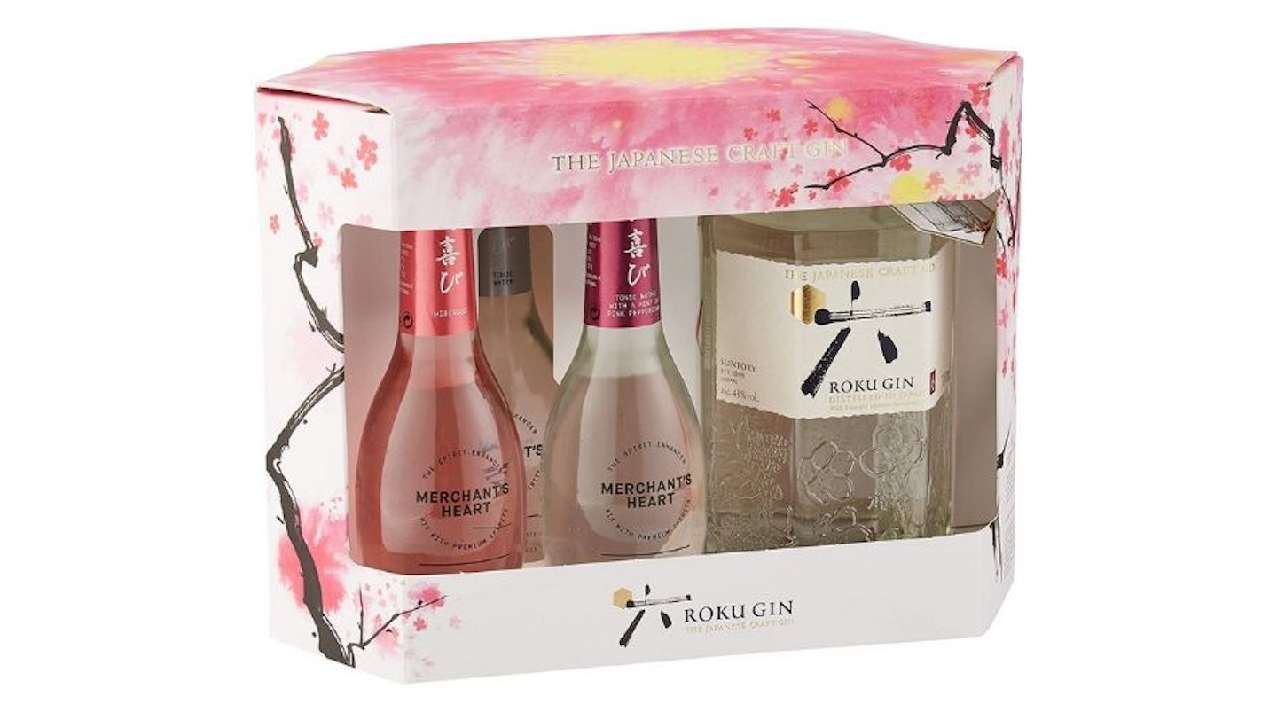 Roku Japanese Craft Gin Gift Pack with Merchant's Heart Spirit Enhancers