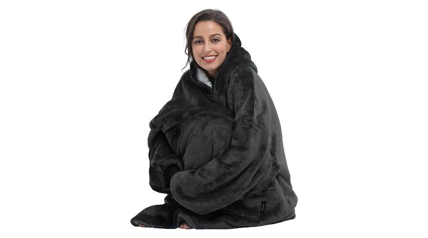 Oversized Sherpa Hoodie Sweatshirt Blanket